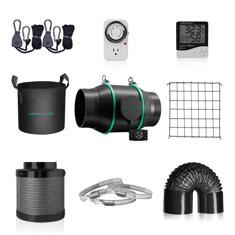 Mars Hydro 6-Zoll-Inline-Kanalventilator-Kits mit Drehzahlregler